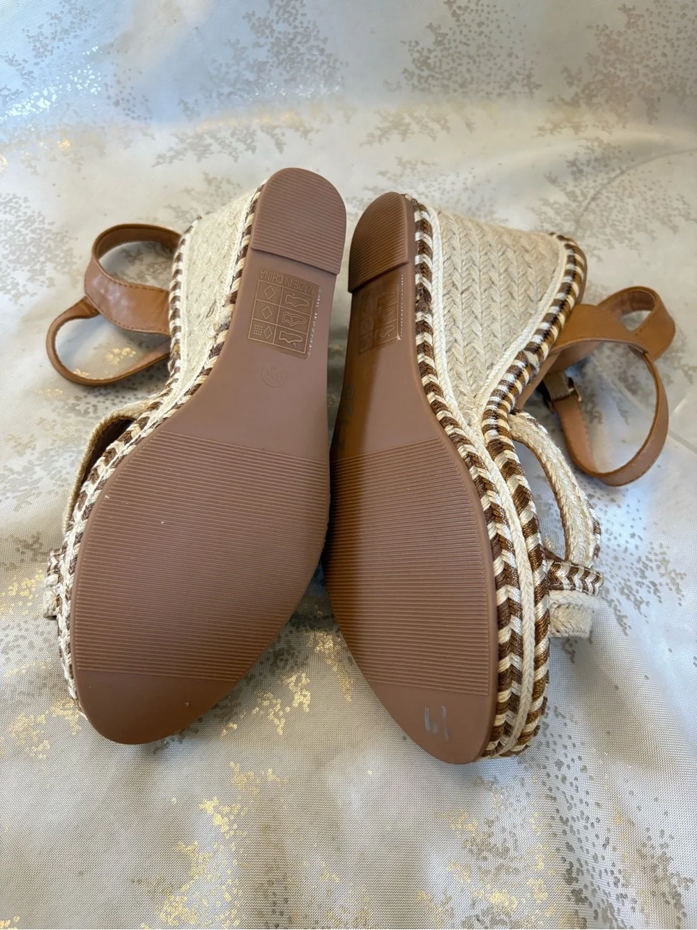 Braided Espadrille Platform Sandal - Tan & Cream